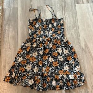 Smock top floral tank top dress